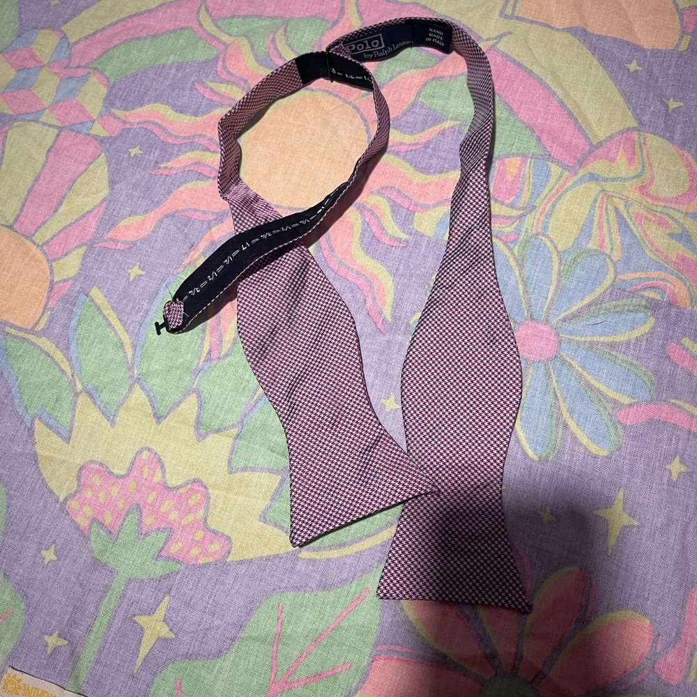 Polo by Ralph Lauren Pink Microcheck Self-Tie Bow Tie